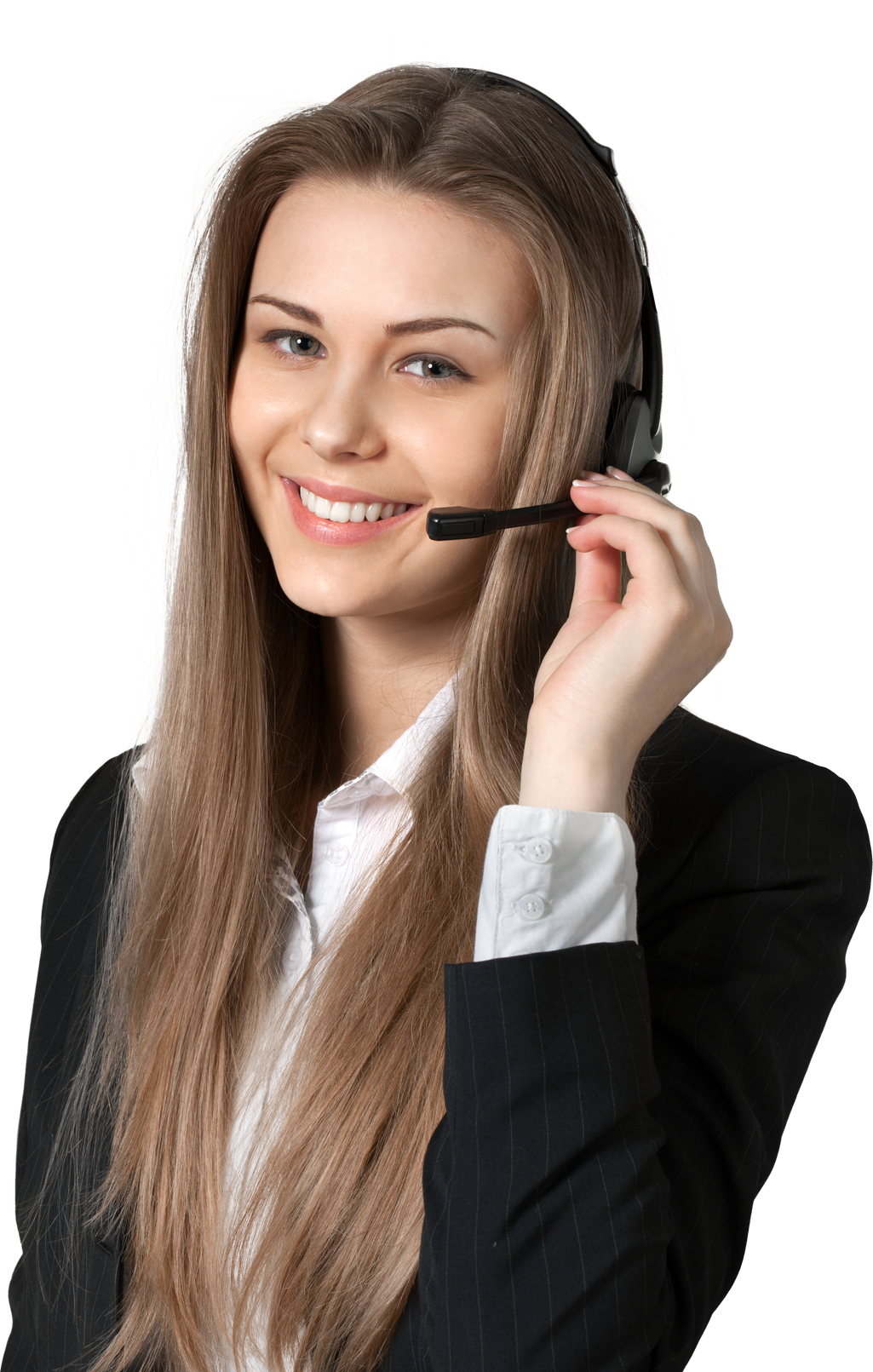 Young Woman Wearing a Headset